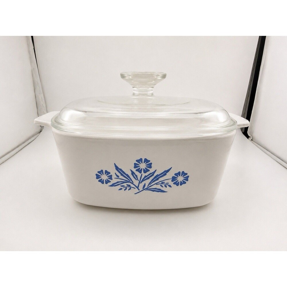 Vintage Corning Ware Pyroceram Blue Cornflower A-26 Casserole Pyrex Lid A-9-C